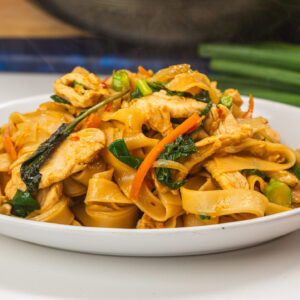 Pad Kie Mao Hühnerfleisch